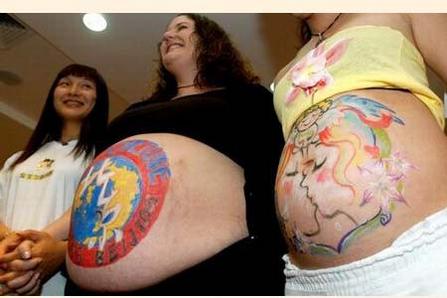 pregnant belly. Pregnant Belly Paintings All